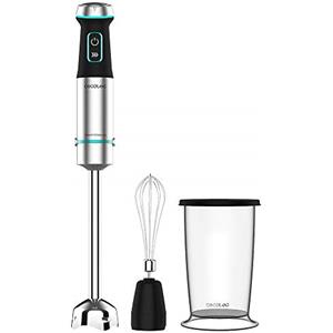 Cecotec Frullatore a Immersione Power Titanblack 1200 XL Cream, 1200 W, Tecnologia Crossblades con Lame A 4 Lame, Piedino XL, Cappa Antispruzzo, Selettore di Velocità, Bicchiere e Lancia da 800 ml