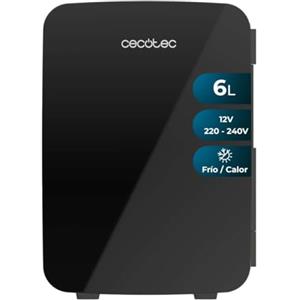 Cecotec Mini Frigorifero Bolero MiniCooling 6L Bahamas Black, 12V-220V, Compatibile con auto e roulotte, Funzione di raffreddamento e riscaldamento, Intervallo di temperatura 5-65°C, Trasporto facile
