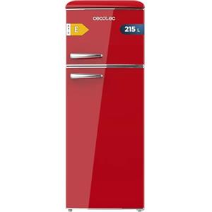 Cecotec Frigorifero Vintage Combinato Bolero Coolmarket 2D Origin 215 Red E. Altezza 148,2 cm e Larghezza 55,2 cm, LED, Maniglia cromata, Vassoi in vetro, Controllo temperatura, Rosso