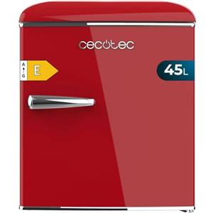 Cecotec Mini Frigorifero Retrò Tavolo 45L Bolero CoolMarket TT Origin 45 Red E. 55 cm di altezza e 44,7 cm di larghezza, classe energetica E, Icebox e maniglia cromata, rosso