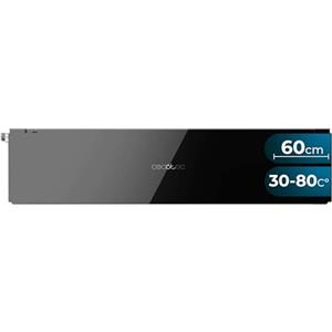 Cecotec Piastra Scaldavivande Vetro Integrato 60cm Bolero Hexa WD Glass Black. 470W, Temperatura Regolabile 30-80 Gradi, Controllo Meccanico, Tappetino Antiscivolo Interno, Nero