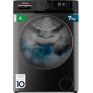 Cecotec Lavatrice Carica Frontale 7kg Bolero Dresscode 7610 Inverter Steel A. 1400 Giri/Min, Motore Inverter Plus, 15 Programmi, Funzione Vapore, Classe A, Display LED, Sicurezza Bambini