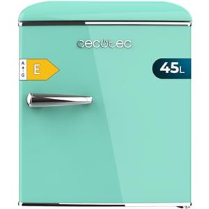 Cecotec Frigorifero Piccolo - Frigorifero Retro Sobremesa 45 L Bolero CoolMarket TT Origin 45 Verde E, 55cm di Altezza e 44.7cm di Larghezza, Classe Energetica E, Icebox e Maniglia Cromata, Verde
