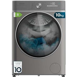 Cecotec Lavatrice Asciugatrice Carico frontale 10-6 Kg Bolero Wash&Dry 10680 Inverter Steel B. 1400 giri/min, 16 programmi, motore Inverter Plus, SteamMax, OnSmart, Fuzzy Logic, SpaCare e rilevatore