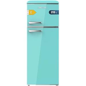 Cecotec Frigorifero 2 Porte Retro da 215 L Bolero CoolMarket 2D Origin 215 Green E. Altezza 148,2 cm e Larghezza 55,2 cm, LED, Maniglia Cromata, Ripiani in Vetro, Controllo della Temperatura, Verde