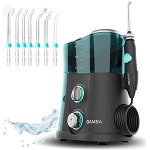 Cecotec ToothCare 1200 Jet Pro Oral Irrigator. 7 Nozzles, Up to 1250-1700 pulses per minute, LED Display, 1000 ml Capacity, 10 Pressure Settings, IPX4, UV Light Disinfection.