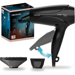 cecotec Asciugacapelli Ionic IoniCare 5450 Power&Go Pro Fire 2400 Watt di potenza, ioni reali, funzione ad alto flusso e aria fredda, diffusore incluso, nero con accenti bronzo