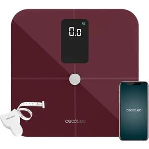 Cecotec Bilancia da Bagno Intelligente Surface Precision 10400 Smart Healthy Vision Garnet. Misurazione di Bioimpedenza, App, 15 Parametri