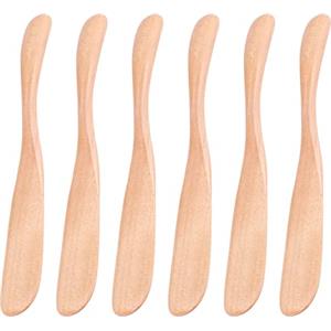 JIVIMOCO Coltello per Burro in Legno Spalmatore per Formaggi 6,5 Pollici, Coltello per Marmellata Coltello per Burro Coltello per 6 Pezzi