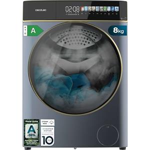 Cecotec Lavatrice 8Kg Carica Frontale Bolero DressCode 8900 Inverter FullColor Ice Blue A. Blu 1400 Giri, Schermo 10,3