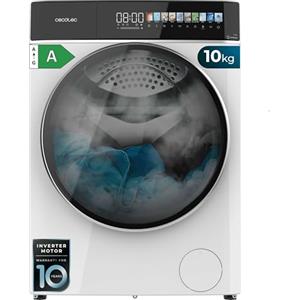 Cecotec Lavatrice Carico Frontale 10 Kg Bolero DressCode 10900 Inverter FullColor A. 1400RPM, Basso Consumo, Display FullColor, 11 Programmi, Motore Inverter Plus, Vapore, Guarnizione Antibatterica