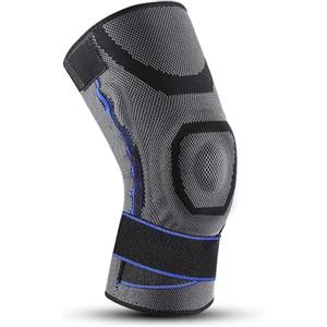 duoyif Ginocchiera Supporto, Tutore Ginocchio, Fascia Ginocchio Sport Con Cuscinetto Rotuleo e Supporto Laterale, Ginocchiere Sportive Per l'Artrite Menisco Rotula Stabilità 1Pezzo (Nero, M)