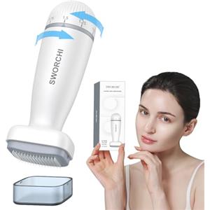SWORCHI Derma Stamp Dermastamp Regolabile 0-2.0mm Dermapen Microneedling Derma Roller, Professionale Dermaroller con 120 Micro Needle Titanium Microneedling Pen per Viso Vapelli Uomo e Donna