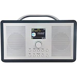 ALANO FM/DAB+ Radio/Bluetooth/AUX IN radio dab portatile a colori in legno con display a colori 2.4 TFT e doppia modalità sveglia, radio dab con design retrò per giardino e cucina (Nero)