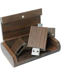 Yaxiny Chiavetta USB C da 32GB in legno di noce 1 pezzo OTG USB C Pen Drive USB 2.0 e USB C Chiavetta di memoria di tipo C per smartphone Android A+USB C