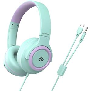 INFURTURE CH2 - Cuffie per bambini USB C/3,5 mm per bambini, ragazzi e ragazze, limite di volume 94 dB, cuffie on-ear, con cavo, per adolescenti, scuola, viaggi, per cellulari, tablet, PC, Kindle