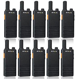 Retevis RT622P Walkie-Talkie Professionali, PMR446 1620 mAh Walkie Talkie Ricaricabili USB-C, VOX, Allarme di Emergenza, Portatile Ricetrasmittenti Mini per Hotel, Ristorante (10 Pezzi, Nero)