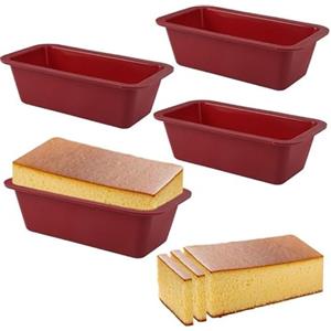 TESSTSY 4 Pezzi Stampo Plumcake Silicone, Stampo Silicone Rettangolare 15,5x8,5x4.5cm, Teglia Plumcake Antiaderente,Stampo per Plumcake Senza BPA,Stampi da Plumcake per Pane, Tostato, Torte, Snack e Altro.