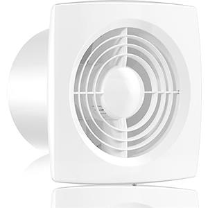 Hon&Guan Ventilatore da parete per bagno da 150 mm, Aspiratore da 272 m³/h Funzionamento silenzioso, senza spina UE Ventilatore per Cucina, Bagno, Camera da letto, Finestra del soppalco, Bianco