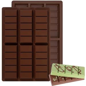 FENGCHUANG Stampo per Cioccolato in Silicone per 6 Tavolette di Cioccolato fai da te, Dubai Stampi per di Cioccolato con Linee Separatrici per Caramelle, Torta, Cubetti di Ghiaccio (Forma 1)