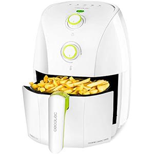 Cecotec Friggitrice ad Aria da 1,5 Litri Cecofry Compact Rapid White. 900 W, senza Olio, Capacità per 400gr di Patate, Temperatura 200ºC, Tempo Aggiustabile fino 30 min, Bianca