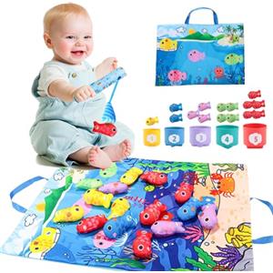 Felly Giochi Bambini 1 Anno, Gioco Pesca Morbidi per Bambino Bambina, Giochi Montessori 1 Anno, Gioco Educativo per 12-18 Mesi, Regali per Bambini 1 2 3 Anni