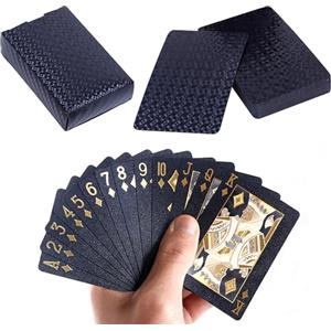 qijiefenCC Carte da Poker, Carte Da Gioco Classiche in Pvc, Gioco di coppia Impermeabile in Confezione, Di Halloween E Per Tutte Le Feste, Nero
