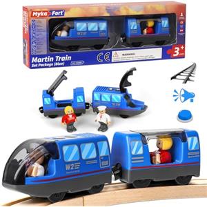 Sweetone Treno Giocattolo per bambini, Trenino Elettrico per Bambini, Locomotiva ad Azione a Batteria (connessione Magnetica), educativo Regali Bambini, Rail Treno passeggeri compatibile con Thomas, Brio