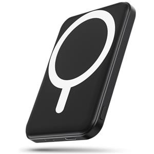 Podoru Power Bank per MagSafe 5000mAh, Slim Magneitco Powerbank per iPhone | 15W Wireless Ricarica Rapida, IIngresso e Uscita USB-C, Wireless Caricatore Portatile per iPhone 17/16/15/14/13/12 Serie