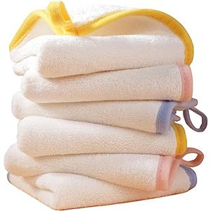 Polyte - asciugamano per neonato in microfibra premium anti-pelucchi - ipoallergenico - bianco - 25 x 25 cm - 6 pezzi