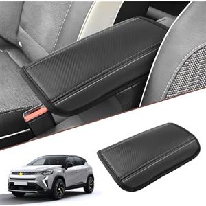 SKTU Copri per Braccioli compatibile con Renault Captur II 2020-2024 2025 in PU Pelle per Bracciolo Centrale (nero)