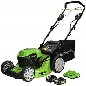 Greenworks 48V (2x24V) Tagliaerba Semovente a Batteria per Prati Fino a 480m², Ampiezza di taglio 46cm, CON Due Batterie 4Ah e Caricabatterie Doppio GD24X2LM46SPK4X