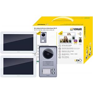 VIMAR K40956 Kit videocitofonico da parete con: 2 videocitofoni touch screen vivavoce Wi-Fi a colori LCD 7