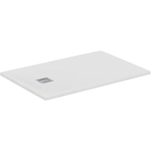 Ideal Standard - Ultra Flat S+, Piatto doccia rettangolare ultrasottile in resina effetto pietra, 120x80cm, Ideal Solid, Scarico lato corto, Bianco
