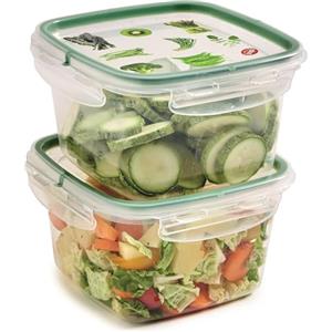 Snips Set 2 Contenitori Per Cibi | 2x1 LT Quadrato | Set di Contenitori Per Alimenti | Made in Italy | Bpa Free