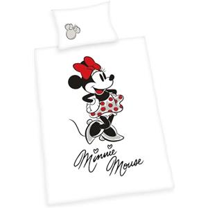 Herding Set di Biancheria da Letto, Minnie Mouse Disney, Federa 40 x 60 cm con Design Reversibile, Copripiumino 100 x 135 cm, Con Chiusura a Cerniera, 100% Cotone