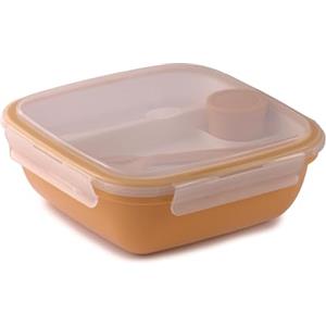 Snips, Fresh Lunch Box Quadrato, Senape, Coperchio con 4 Chiusure di Sicurezza, Guarnizione Salva Freschezza, 1.50 LT, 21 x 21 x 8 cm, Made in Italy
