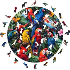 Iconic Puzzles- Pappagalli Colorati Animali Fantasy Puzzle in Legno, Colore per Adulti e Bambini, S, 200 PCs, 100% Sostenibile