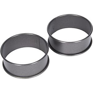 KitchenCraft Anelli per uova al tegamino o in camicia, omelette e mini pancake, metallo antiaderente, set di 2