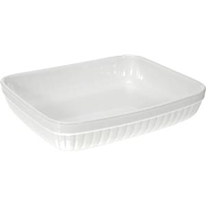 Excelsa Pirofila Rettangolare Perfetta per infornare Ogni Tipo di pietanza, Ceramica, Bianco, 31 X 25