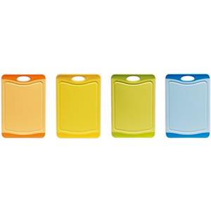 Excelsa Security Tagliere Antibatterico, Arancio/Giallo/Verde/Azzurro, 29x20x2 cm