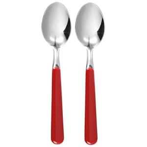 Excelsa Set Cucchiaini in Acciaio Inox, Rosso, 2 Pezzi