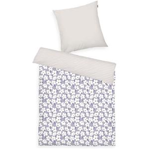 Herding TOM TAILOR Biancheria da Letto Renforcé, 80x80 + 135x200 cm, 100% Cotone/Renforcé, Con Motivo Reversibile e Cerniera Colorata, FRESH FLOWERS Viola, Bianco (Soft Lilac & Off White)