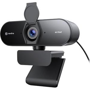 N newline Webcam PC 4K con 2 Microfoni, 12 Megapixel, Autofocus Istantaneo Doppio PDAF/CDAF, Suono Stereo Chiaro, Correzione Automatica della Luce, Telecamera PC USB per Windows MacOS Teams Streaming
