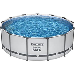 Bestway 5618W-5 Set Piscina Fuori Terra Steel Pro MAX Rotonda da 396x122 cm