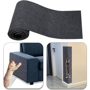Cnwinu Tappetino antigraffio per gatti, 200 cm x 40 cm, autoadesiva, antigraffio, per gatti, per proteggere tappeti, divani, mobili, tiragraffi (grigio scuro)
