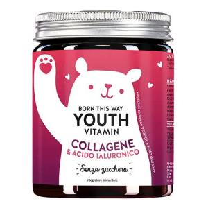 BEAUTYBEARS Born This Way Youth Vitamin - Integratore con Collagene e Acido Ialuronico, 60 Caramelle Gommose