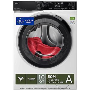 AEG LR8FH104VY LAVATRICE, Caricamento frontale, 10 kg, 13 programmi, Profondità 63,6 cm, Giri 1400 rpm, Bianco, livello rumorosità centrifuga 72 dB(A), Classe A
