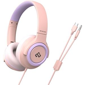 INFURTURE CH2 - Cuffie per bambini USB C/3,5 mm per bambini, ragazzi e ragazze, limite di volume 94 dB, cuffie con cavo, per adolescenti, scuola, viaggi, compatibili con cellulari, tablet, PC, Kindle