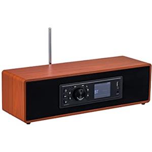 ALANO BEA103 Radio FM/DAB+/Bluetooth/USB/AUX IN radio a colori in legno con telecomando e doppia modalità sveglia (giallo)